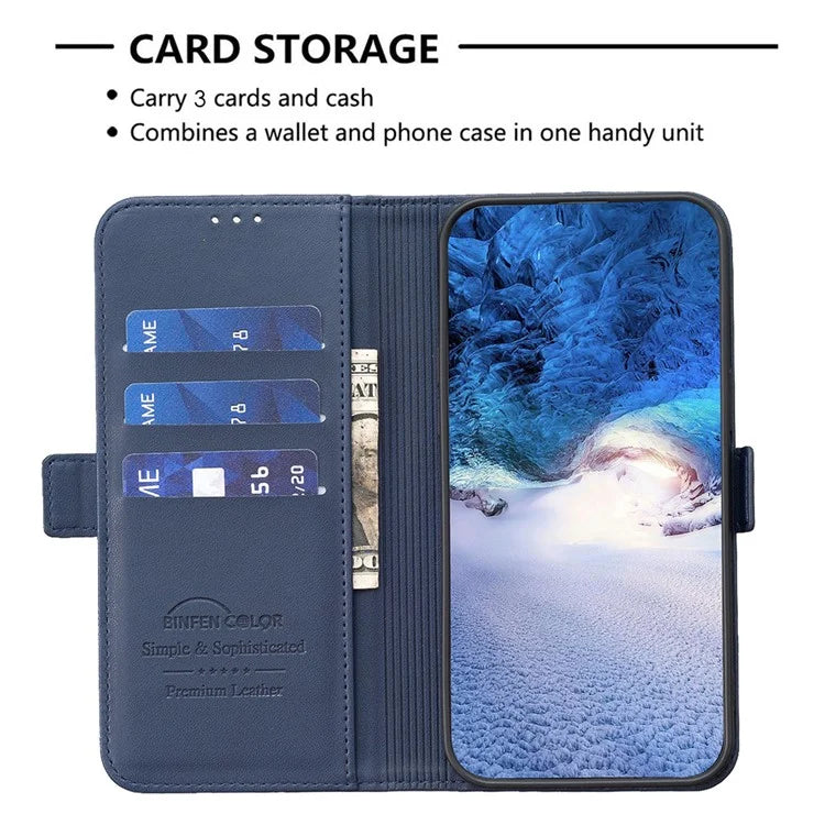 BINFEN COLOR BF31 For Oppo A17 4G Wallet Case Card Holder Folio PU Leather Phone Cover