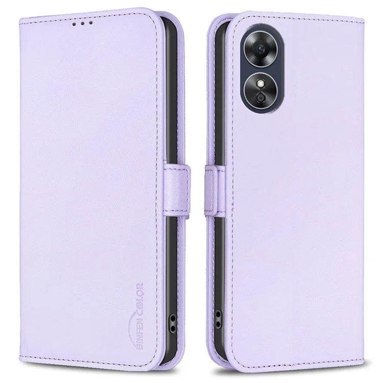 BINFEN COLOR BF31 For Oppo A17 4G Wallet Case Card Holder Folio PU Leather Phone Cover