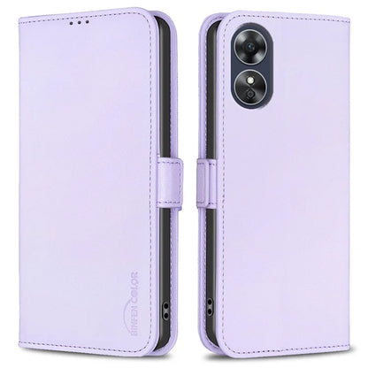 BINFEN COLOR BF31 For Oppo A17 4G Wallet Case Card Holder Folio PU Leather Phone Cover