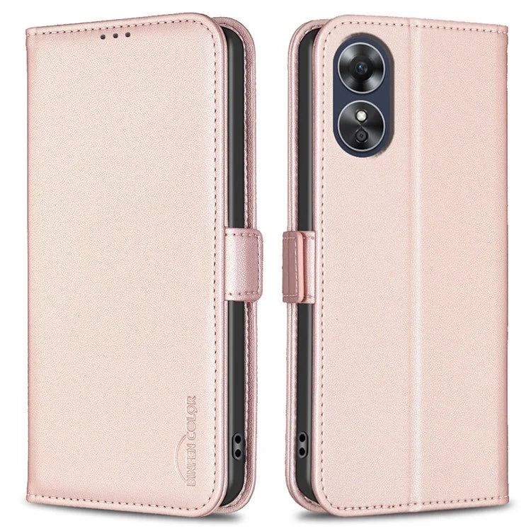 BINFEN COLOR BF31 For Oppo A17 4G Wallet Case Card Holder Folio PU Leather Phone Cover