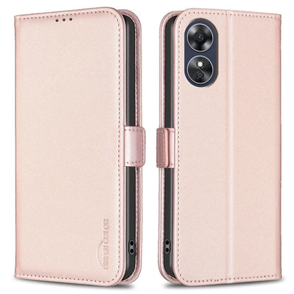 BINFEN COLOR BF31 For Oppo A17 4G Wallet Case Card Holder Folio PU Leather Phone Cover