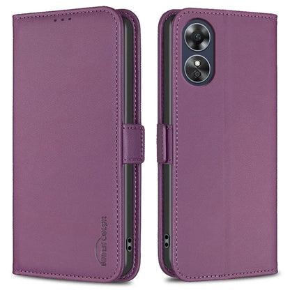 BINFEN COLOR BF31 For Oppo A17 4G Wallet Case Card Holder Folio PU Leather Phone Cover