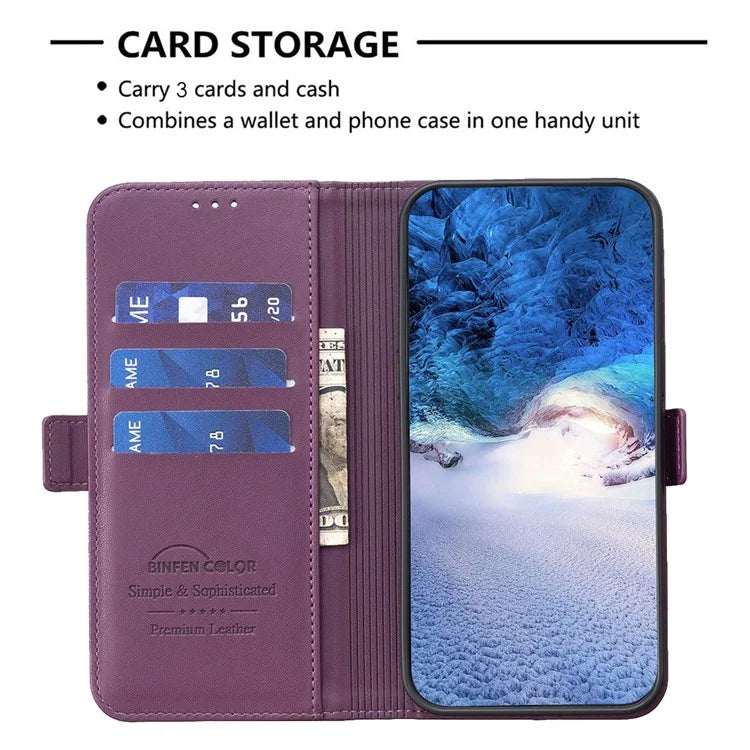 BINFEN COLOR BF31 For Oppo A17 4G Wallet Case Card Holder Folio PU Leather Phone Cover