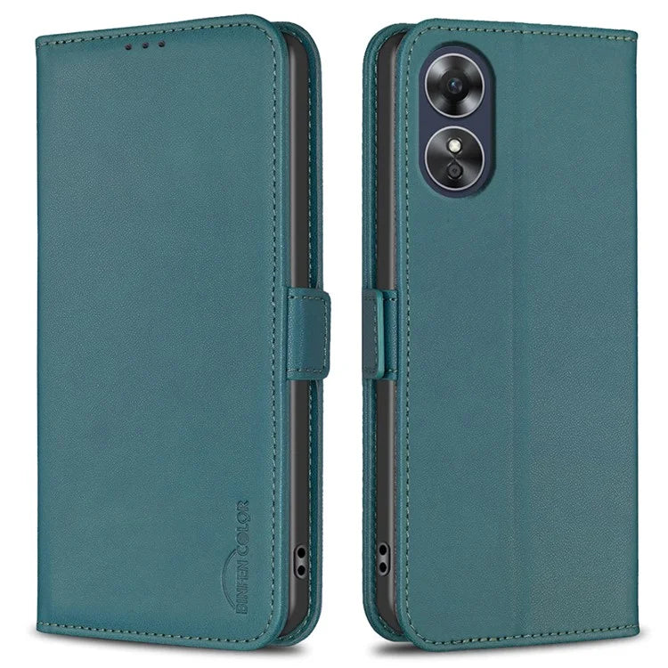 BINFEN COLOR BF31 For Oppo A17 4G Wallet Case Card Holder Folio PU Leather Phone Cover