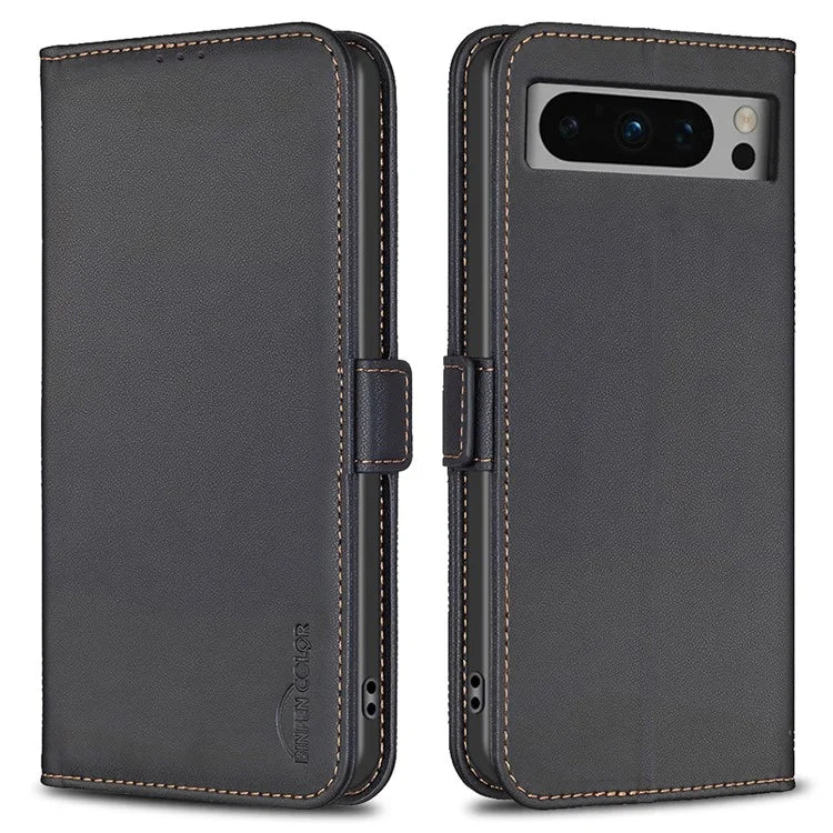 BINFEN COLOR BF31 For Google Pixel 8 Pro Leather Case Shockproof Wallet Phone Case