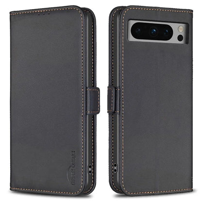 BINFEN COLOR BF31 For Google Pixel 8 Pro Leather Case Shockproof Wallet Phone Case