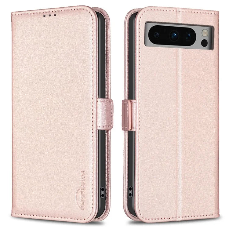 BINFEN COLOR BF31 For Google Pixel 8 Pro Leather Case Shockproof Wallet Phone Case