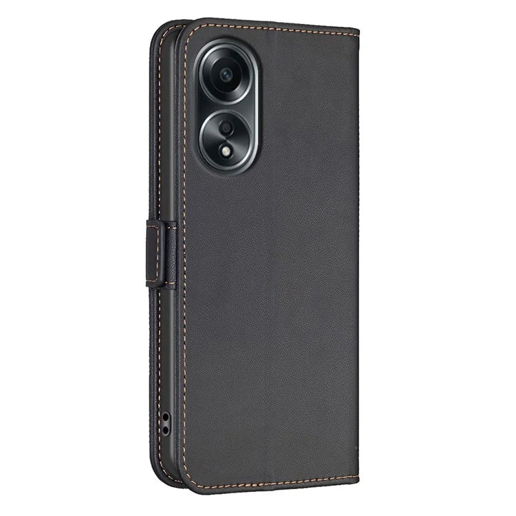 BINFEN COLOR BF31 For Oppo A58 4G PU Leather Stand Card Slots Case Double Magnetic Clasp