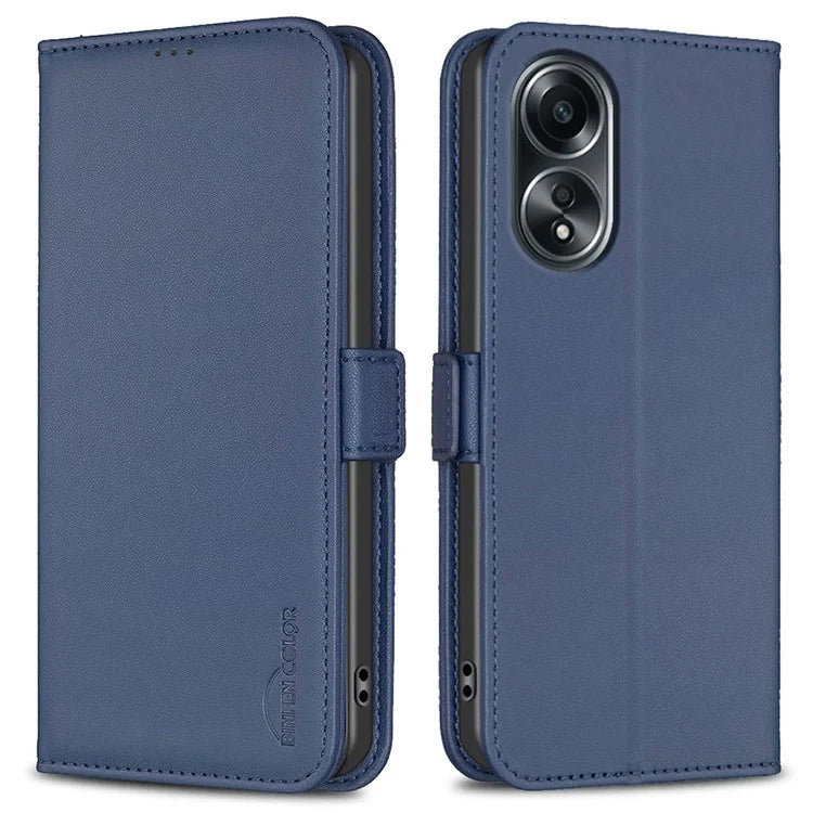 BINFEN COLOR BF31 For Oppo A58 4G PU Leather Stand Card Slots Case Double Magnetic Clasp