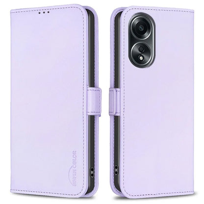 BINFEN COLOR BF31 For Oppo A58 4G PU Leather Stand Card Slots Case Double Magnetic Clasp