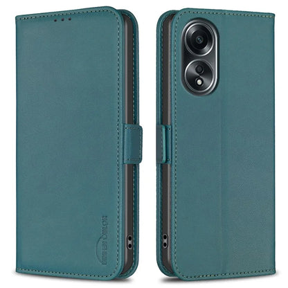 BINFEN COLOR BF31 For Oppo A58 4G PU Leather Stand Card Slots Case Double Magnetic Clasp