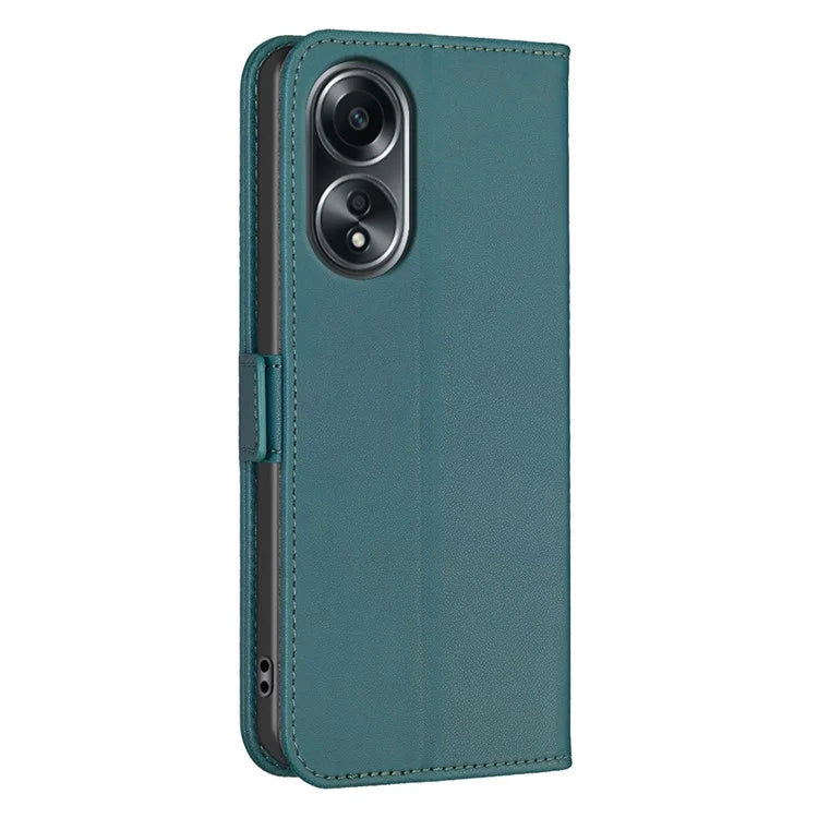 BINFEN COLOR BF31 For Oppo A58 4G PU Leather Stand Card Slots Case Double Magnetic Clasp