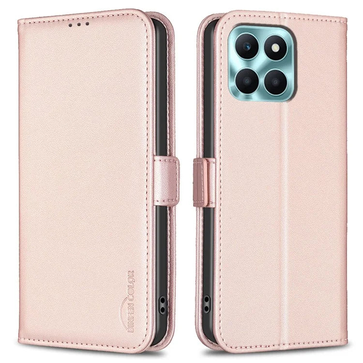 BINFEN COLOR BF31 For Honor X6a 4G Case Stand Leather Wallet Phone Cover