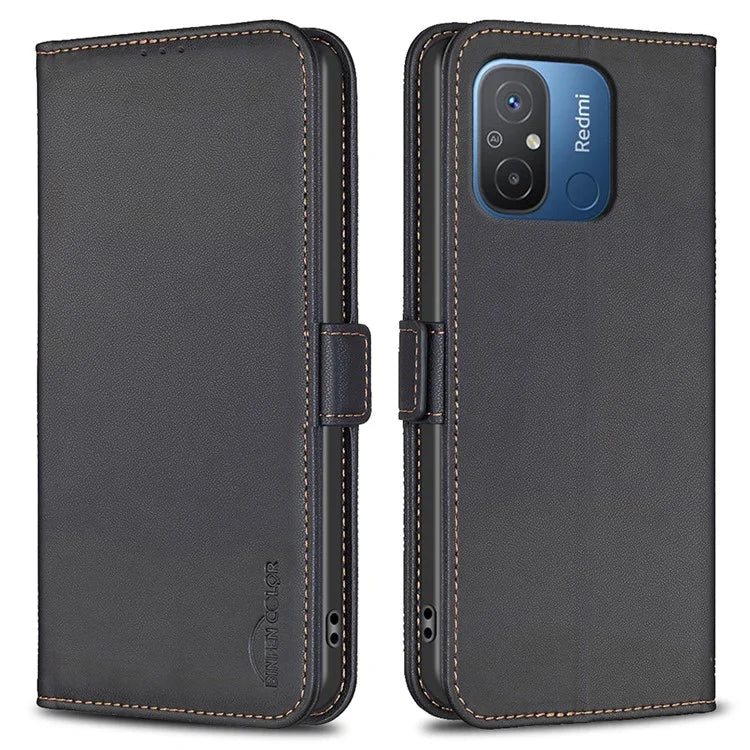 BINFEN COLOR BF31 For Xiaomi Redmi 12C 4G Leather Case Wallet Magnetic Clasp Cover