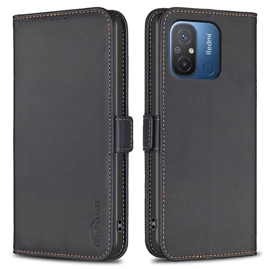 BINFEN COLOR BF31 For Xiaomi Redmi 12C 4G Leather Case Wallet Magnetic Clasp Cover