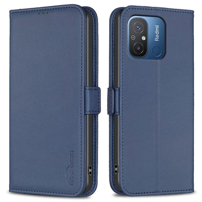 BINFEN COLOR BF31 For Xiaomi Redmi 12C 4G Leather Case Wallet Magnetic Clasp Cover