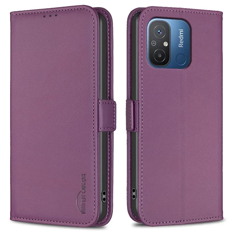 BINFEN COLOR BF31 For Xiaomi Redmi 12C 4G Leather Case Wallet Magnetic Clasp Cover