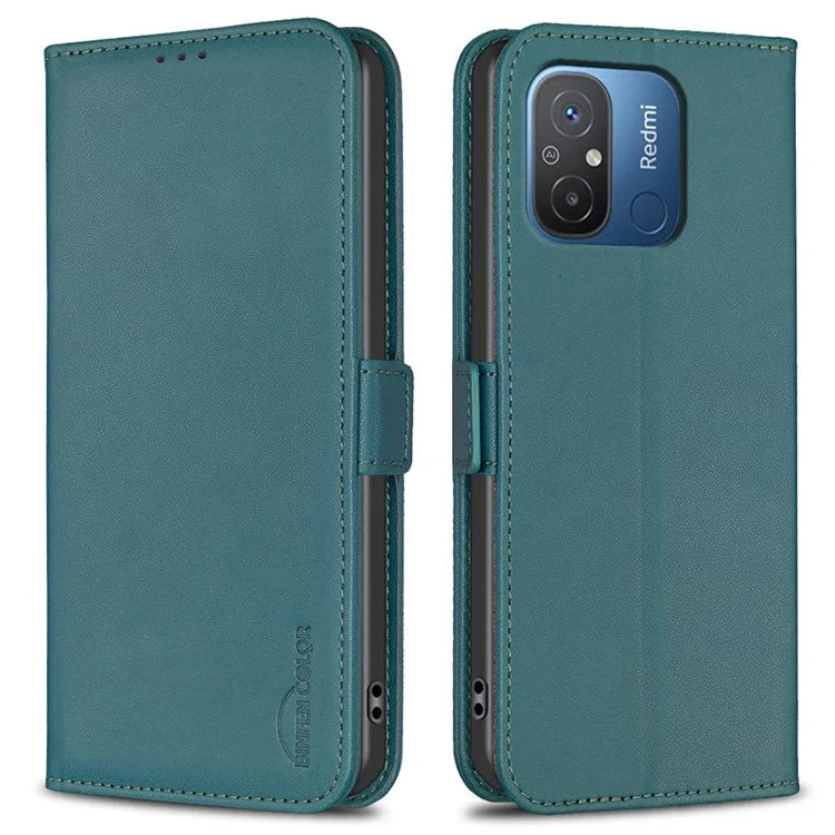 BINFEN COLOR BF31 For Xiaomi Redmi 12C 4G Leather Case Wallet Magnetic Clasp Cover