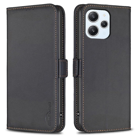 BINFEN COLOR BF31 For Xiaomi Redmi 12 4G Phone Case Wallet Leather Phone Cover
