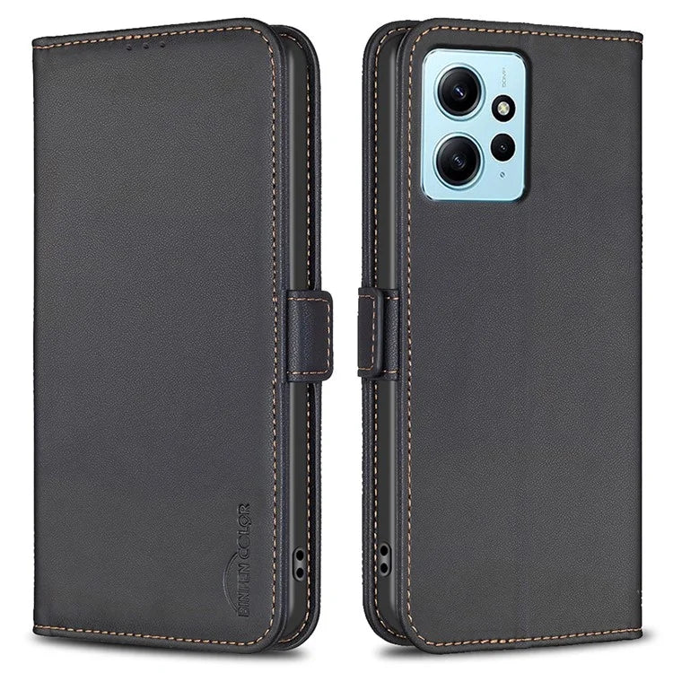 BINFEN COLOR BF31 For Xiaomi Redmi Note 12 4G Leather Phone Case Magnetic Clasp Wallet