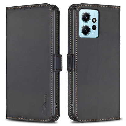BINFEN COLOR BF31 For Xiaomi Redmi Note 12 4G Leather Phone Case Magnetic Clasp Wallet
