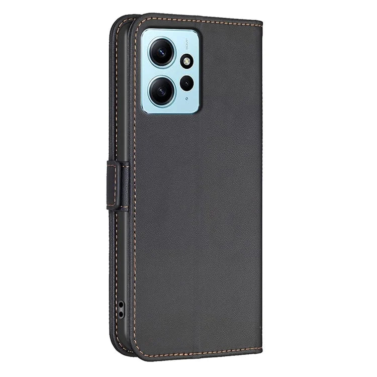 BINFEN COLOR BF31 For Xiaomi Redmi Note 12 4G Leather Phone Case Magnetic Clasp Wallet