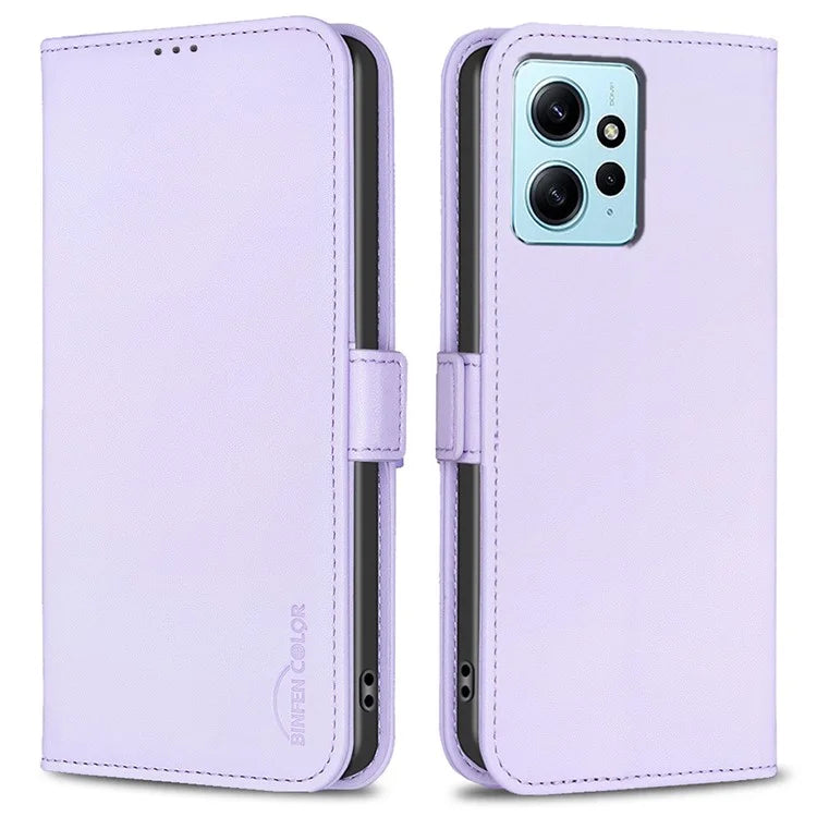 BINFEN COLOR BF31 For Xiaomi Redmi Note 12 4G Leather Phone Case Magnetic Clasp Wallet