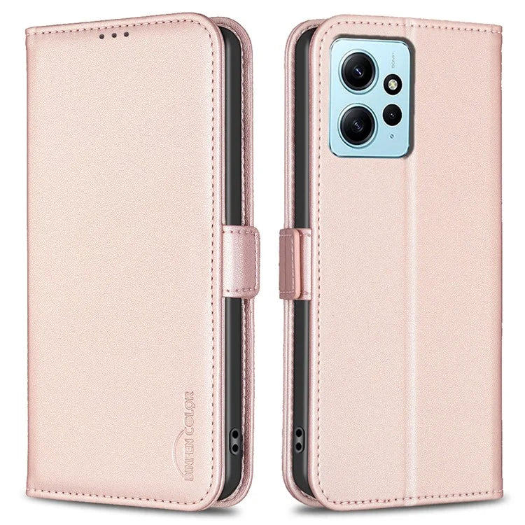 BINFEN COLOR BF31 For Xiaomi Redmi Note 12 4G Leather Phone Case Magnetic Clasp Wallet