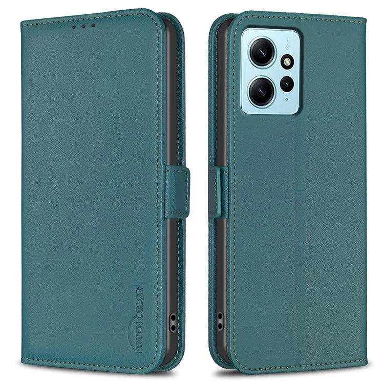 BINFEN COLOR BF31 For Xiaomi Redmi Note 12 4G Leather Phone Case Magnetic Clasp Wallet