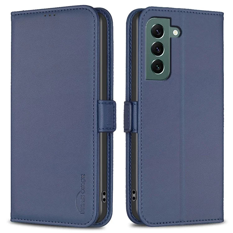 BINFEN COLOR BF31 For Samsung Galaxy S22+ 5G Stand Case Leather Wallet Phone Cover