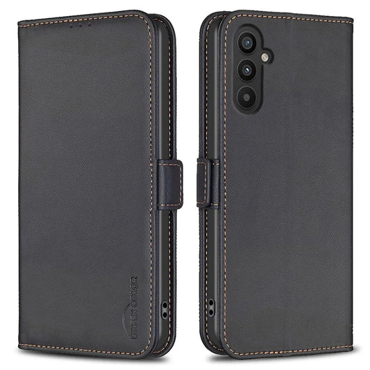 BINFEN COLOR BF31 For Samsung Galaxy A24 4G (162.1 x 77.6 x 8.3mm) Cell Phone Case PU Leather Stand Card Slots Cover