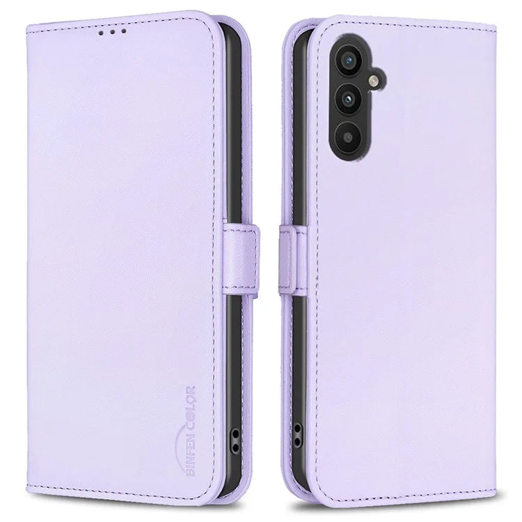 BINFEN COLOR BF31 For Samsung Galaxy A24 4G (162.1 x 77.6 x 8.3mm) Cell Phone Case PU Leather Stand Card Slots Cover