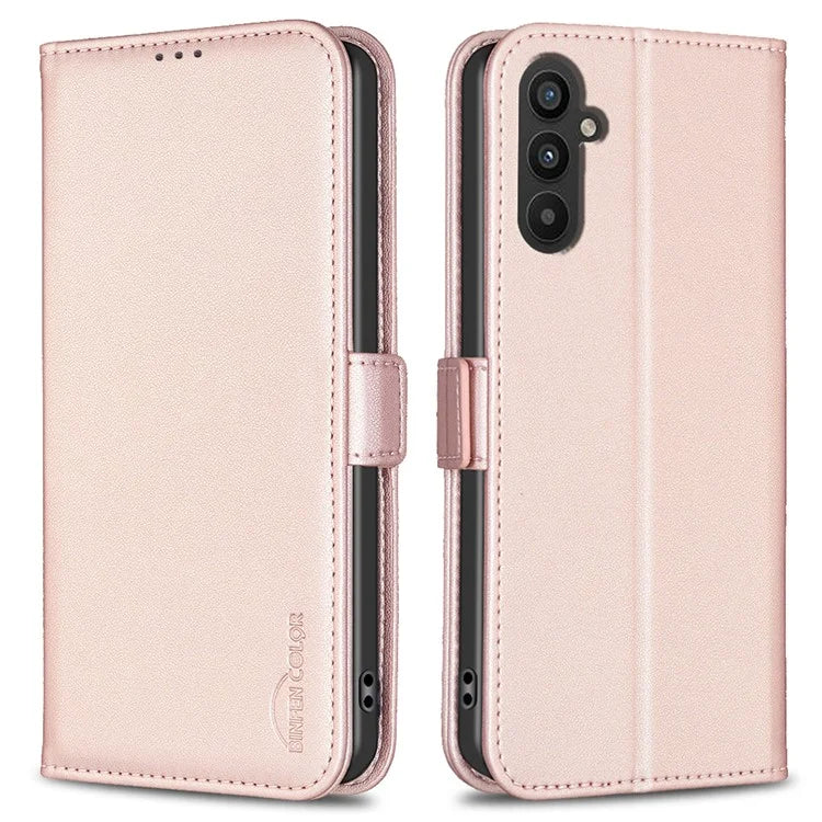 BINFEN COLOR BF31 For Samsung Galaxy A24 4G (162.1 x 77.6 x 8.3mm) Cell Phone Case PU Leather Stand Card Slots Cover