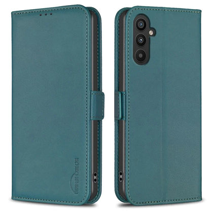 BINFEN COLOR BF31 For Samsung Galaxy A24 4G (162.1 x 77.6 x 8.3mm) Cell Phone Case PU Leather Stand Card Slots Cover