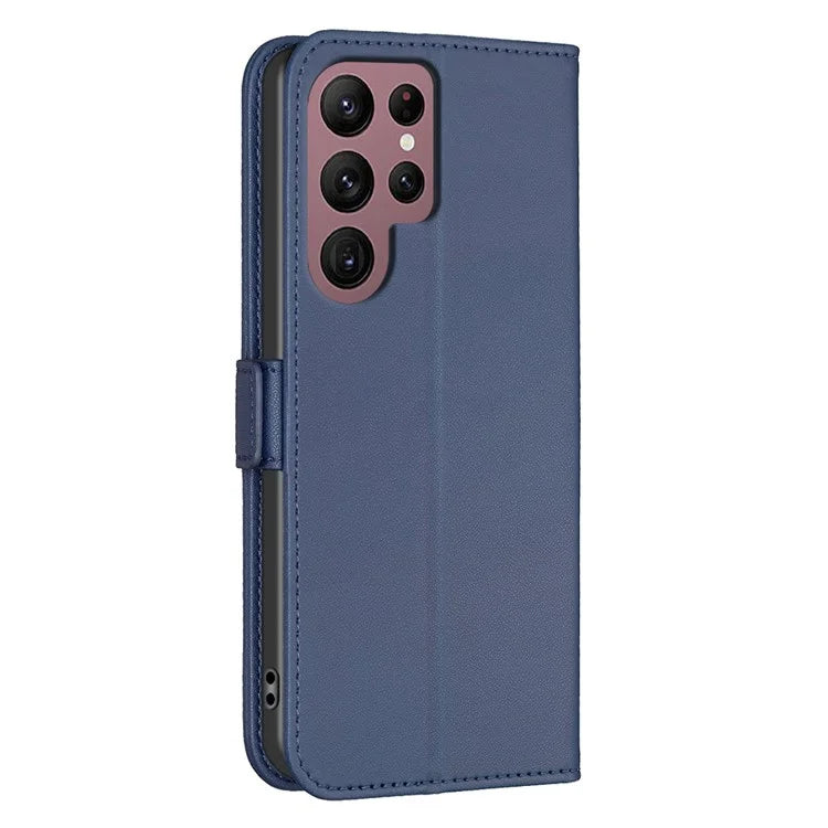 BINFEN COLOR BF31 For Samsung Galaxy S22 Ultra 5G Magnetic Case PU Leather Folio Stand Phone Cover