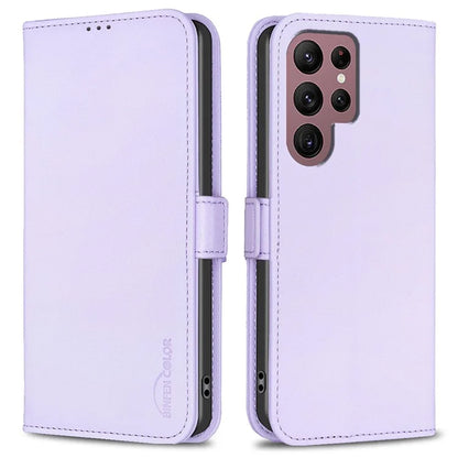 BINFEN COLOR BF31 For Samsung Galaxy S22 Ultra 5G Magnetic Case PU Leather Folio Stand Phone Cover