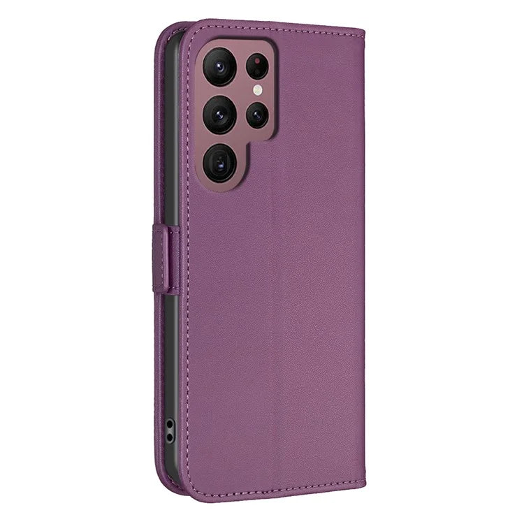 BINFEN COLOR BF31 For Samsung Galaxy S22 Ultra 5G Magnetic Case PU Leather Folio Stand Phone Cover