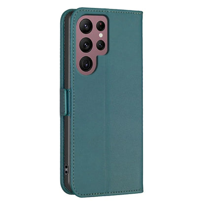 BINFEN COLOR BF31 For Samsung Galaxy S22 Ultra 5G Magnetic Case PU Leather Folio Stand Phone Cover