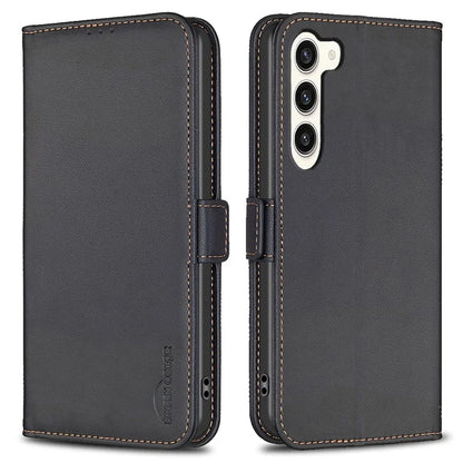 BINFEN COLOR BF31 For Samsung Galaxy S23 Case PU Leather+TPU Magnetic Stand Wallet Phone Cover