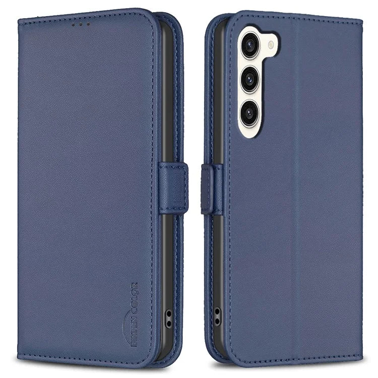 BINFEN COLOR BF31 For Samsung Galaxy S23 Case PU Leather+TPU Magnetic Stand Wallet Phone Cover