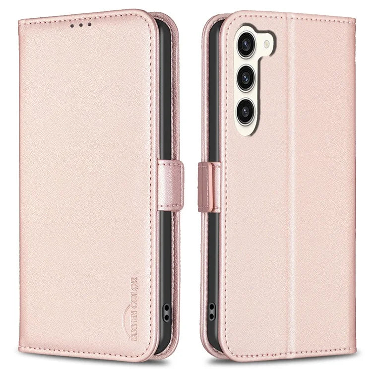 BINFEN COLOR BF31 For Samsung Galaxy S23 Case PU Leather+TPU Magnetic Stand Wallet Phone Cover