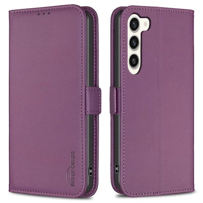 BINFEN COLOR BF31 For Samsung Galaxy S23 Case PU Leather+TPU Magnetic Stand Wallet Phone Cover