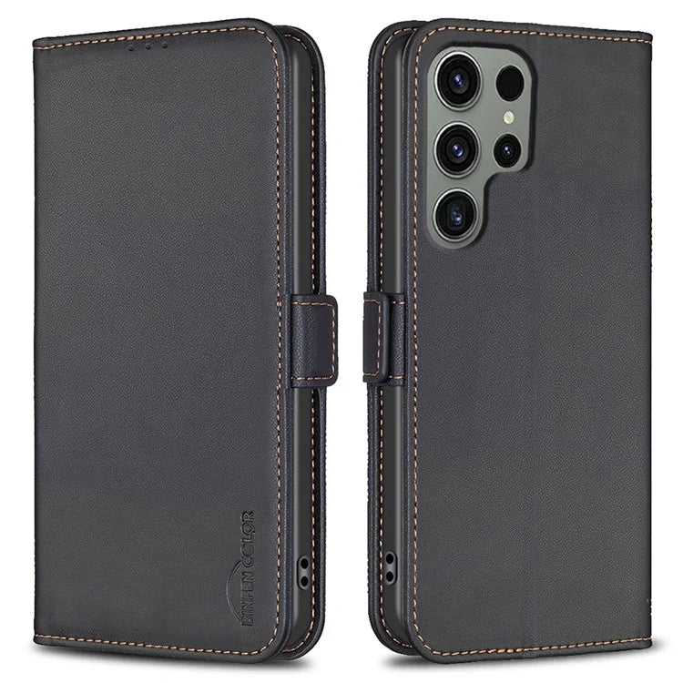 BINFEN COLOR BF31 For Samsung Galaxy S24 Ultra Case PU Leather Wallet Card Holder Protective Cover