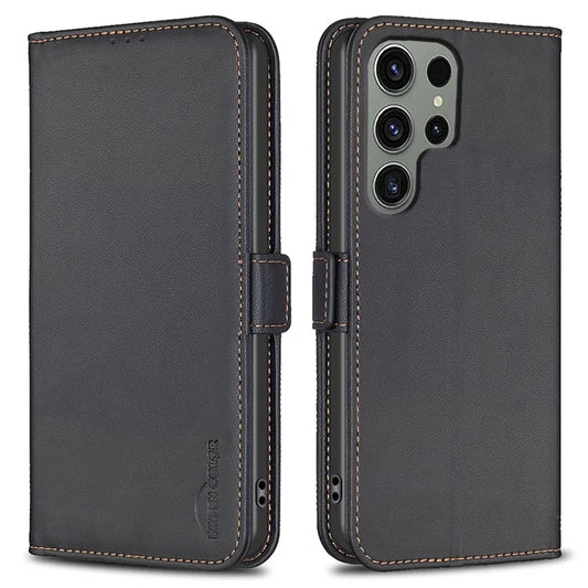 BINFEN COLOR BF31 For Samsung Galaxy S24 Ultra Case PU Leather Wallet Card Holder Protective Cover