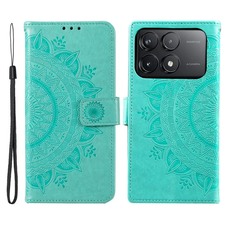 For Xiaomi Redmi K70 5G / K70 Pro 5G Cell Phone Case Mandala Flower Imprinted Leather Cover