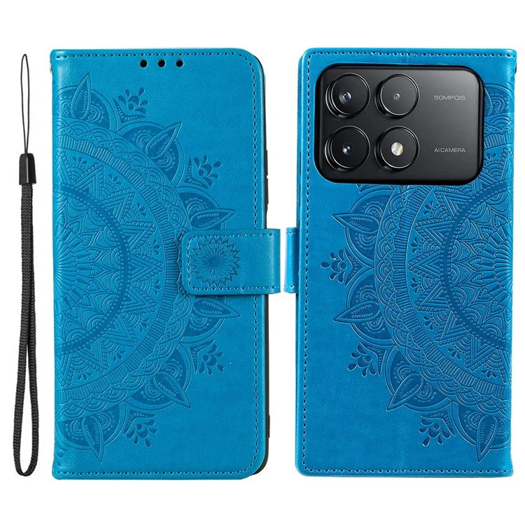 For Xiaomi Redmi K70 5G / K70 Pro 5G Cell Phone Case Mandala Flower Imprinted Leather Cover