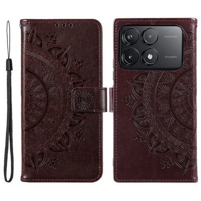 For Xiaomi Redmi K70 5G / K70 Pro 5G Cell Phone Case Mandala Flower Imprinted Leather Cover
