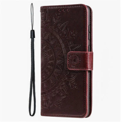 For Xiaomi Redmi K70 5G / K70 Pro 5G Cell Phone Case Mandala Flower Imprinted Leather Cover