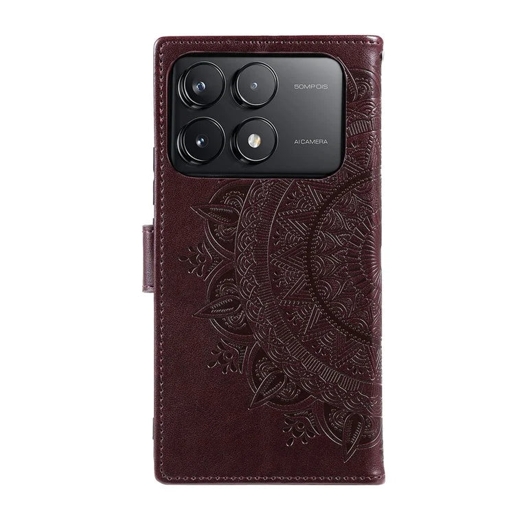 For Xiaomi Redmi K70 5G / K70 Pro 5G Cell Phone Case Mandala Flower Imprinted Leather Cover