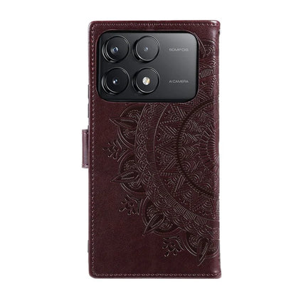 For Xiaomi Redmi K70 5G / K70 Pro 5G Cell Phone Case Mandala Flower Imprinted Leather Cover